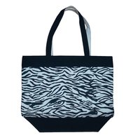 12 Oz Natural Canvas Zebra Print Boat Bag