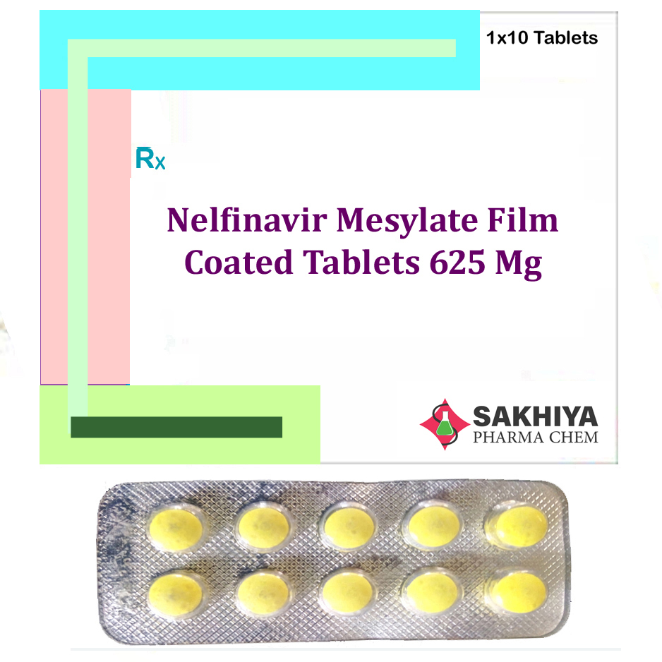 Nelfinavir Mesylate film coated  625mg Tablets