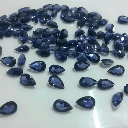5x7mm Iolite Faceted Pear Loose Gemstones