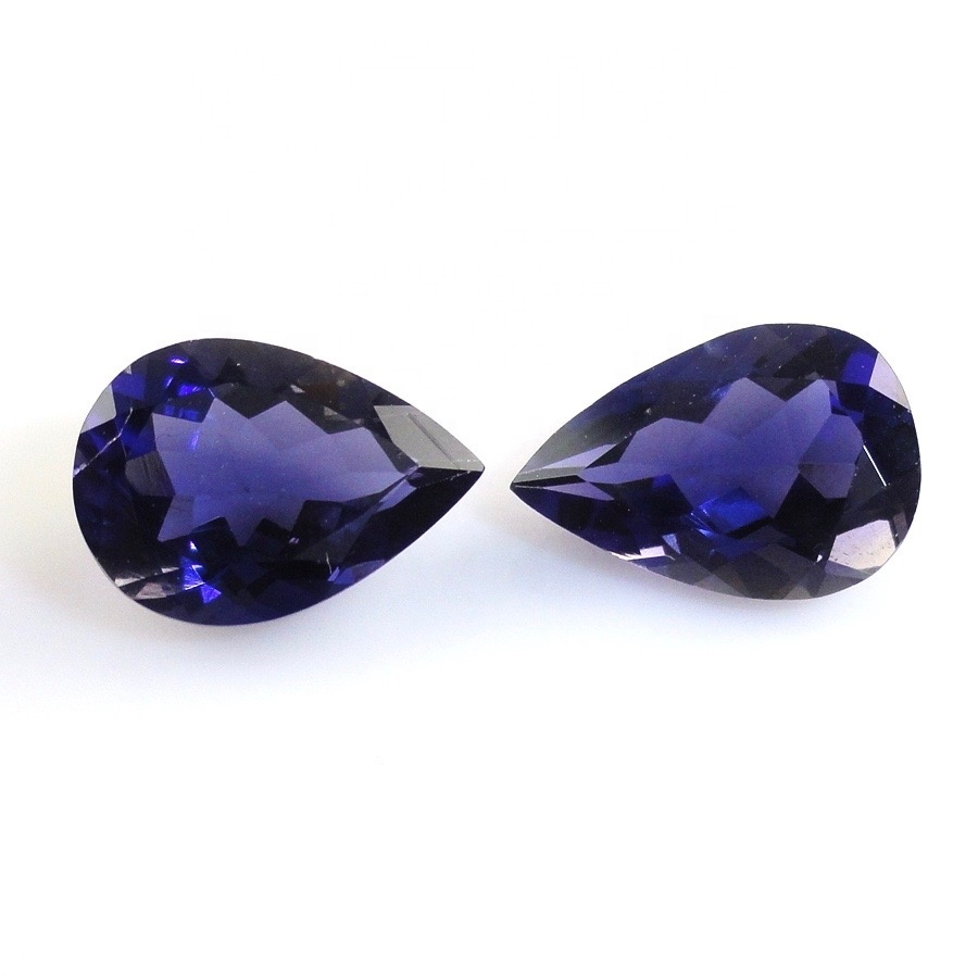5x7mm Iolite Faceted Pear Loose Gemstones