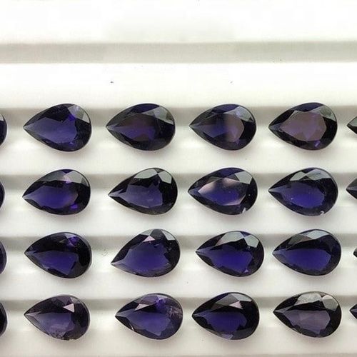 6x8mm Iolite Faceted Pear Loose Gemstones