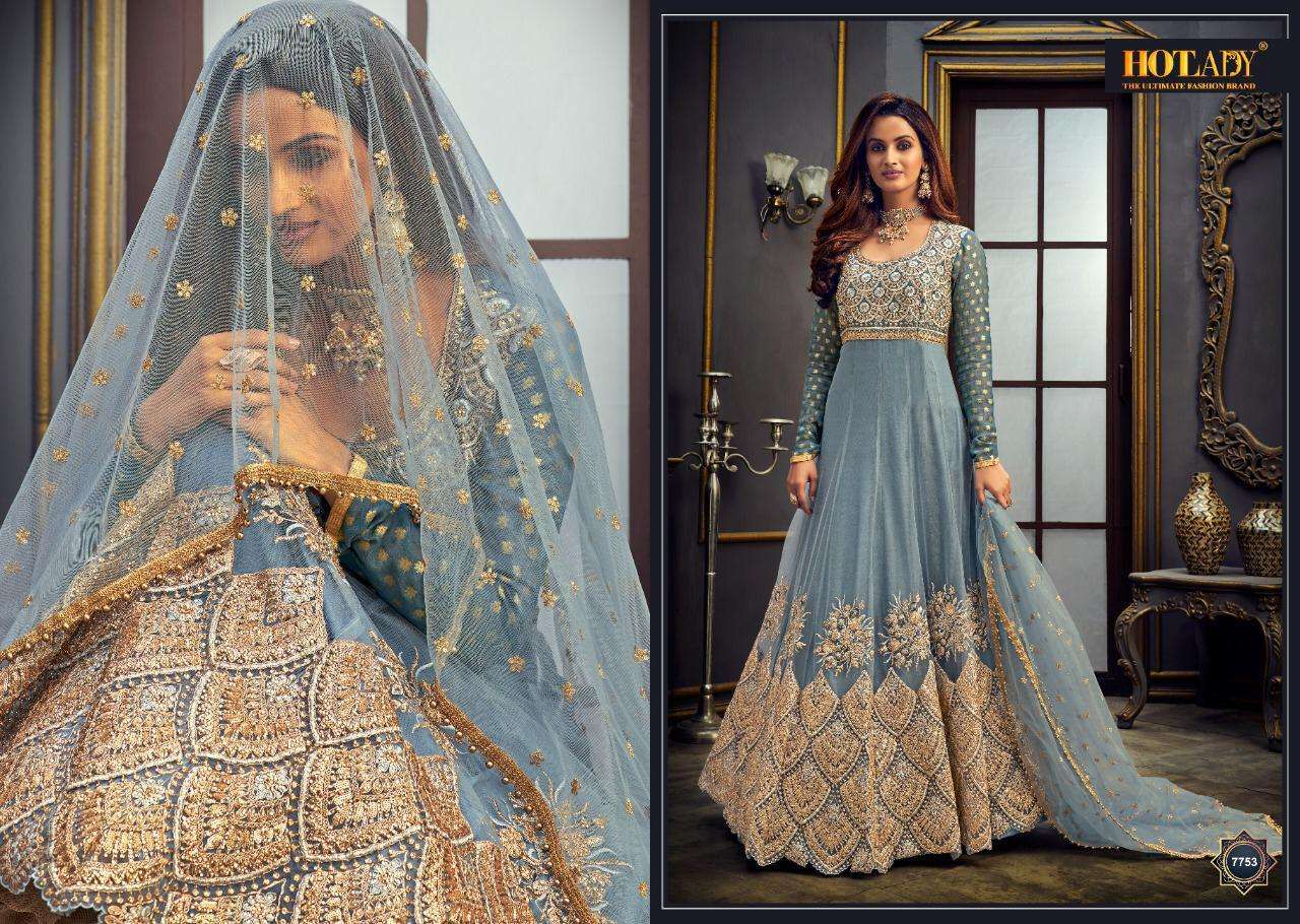 Hotlday Safeena Vol 21 Silk Georgette Wedding Gown Type Salwar Suit Catalog