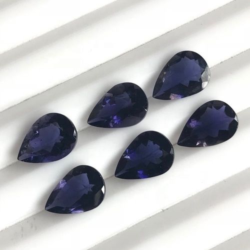 7x9mm Iolite Faceted Pear Loose Gemstones