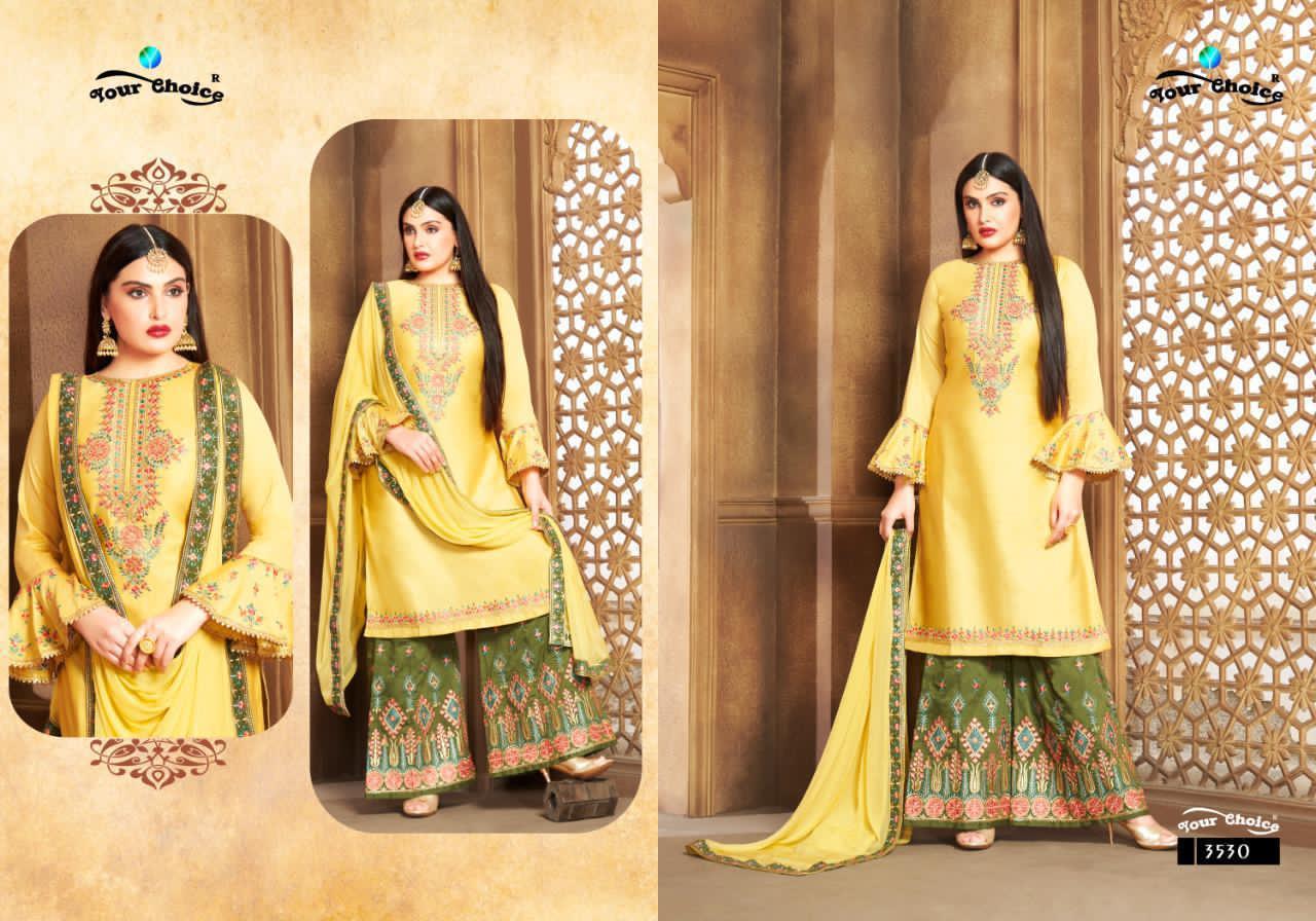 Your Choice Cotton Sarara Jam Silk Sharara Style Salwar Suit Catalog