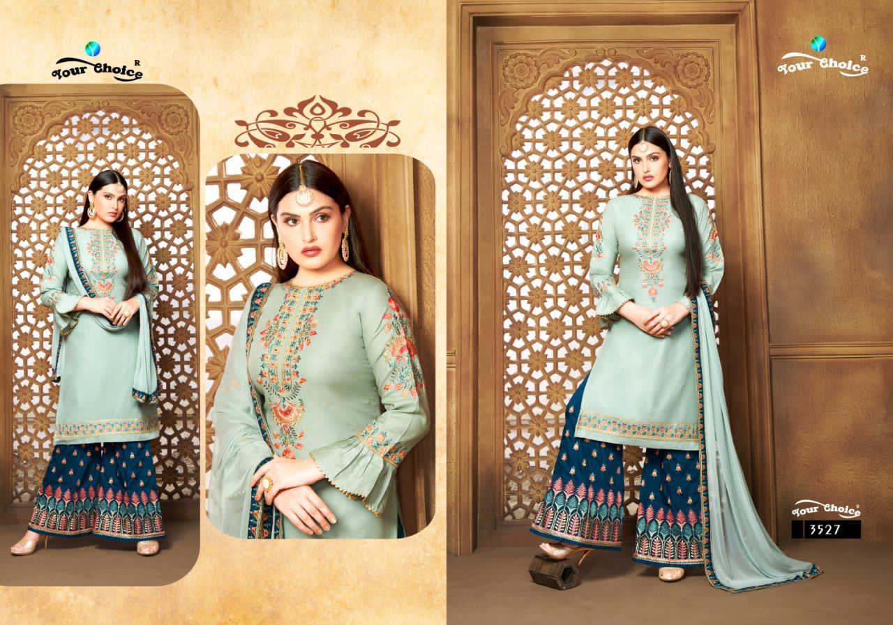 Your Choice Cotton Sarara Jam Silk Sharara Style Salwar Suit Catalog