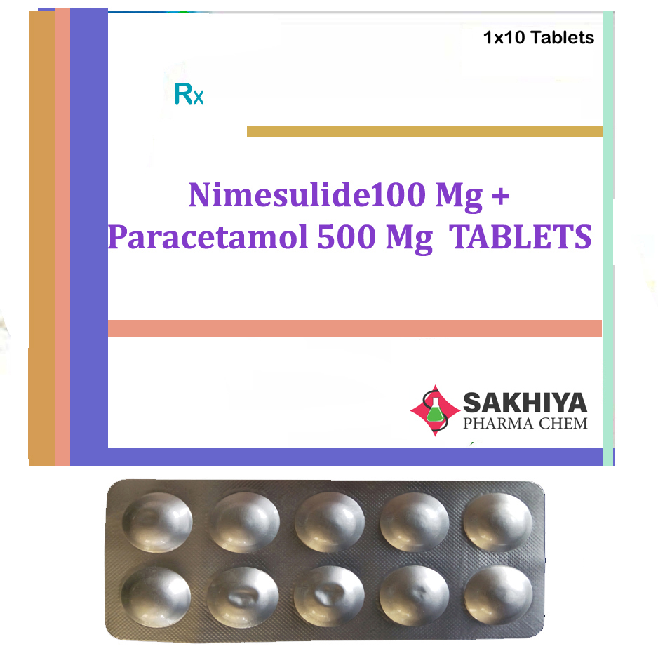 Nimesulide100mg + Paracetamol 500mg Tablets