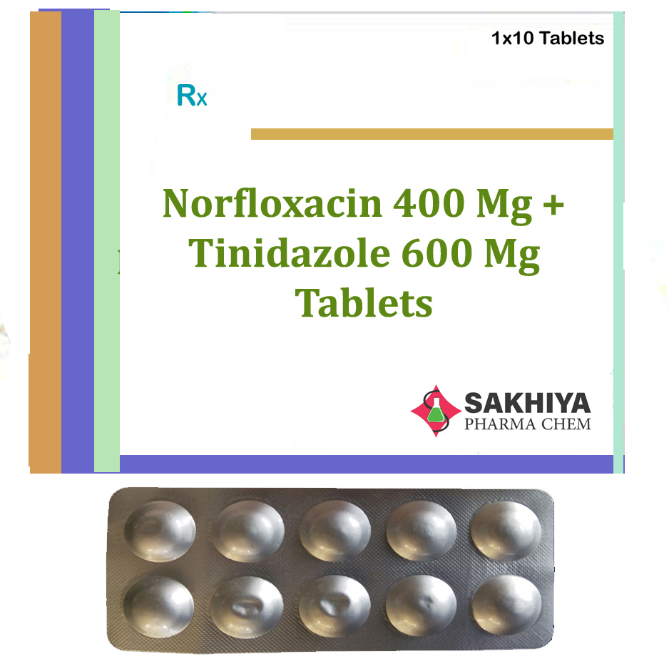 Norfloxacin 400mg + Tinidazole 600mg Tablets