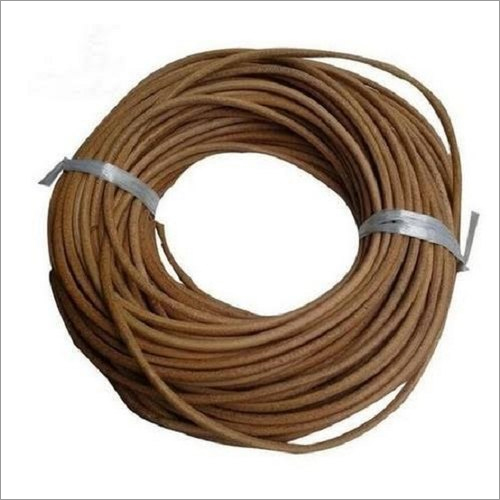 Leather Round Cord - Leather, Custom Size Available, Brown Color, Plain Design | Ideal for Commercial Use