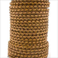 Genuine Braided Leather Cord - Leather Material, Custom Size, Brown Color | Braided Shape For Versatile Commercial Usage