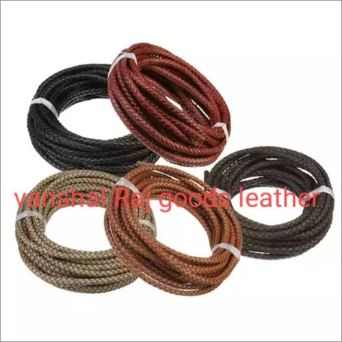 Braided Cord - Leather Material, Custom Size Available, Vibrant Color Options | Ideal for Commercial Usage