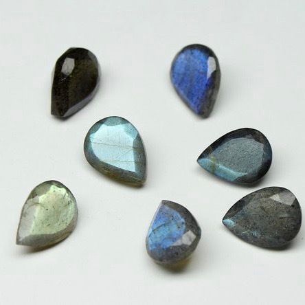 8x12mm Labradorite Faceted Pear Loose Gemstones