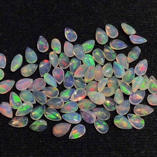 5x8mm Ethiopian Opal Faceted Pear Loose Gemstones