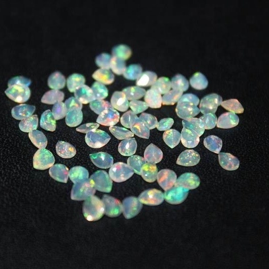 5x8mm Ethiopian Opal Faceted Pear Loose Gemstones