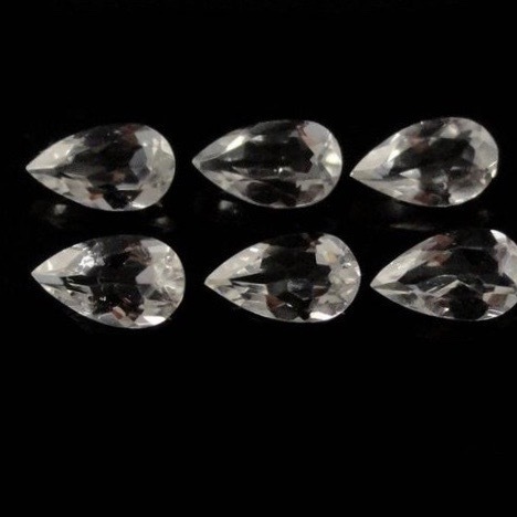 4x6mm Crystal Quartz Faceted Pear Loose Gemstones