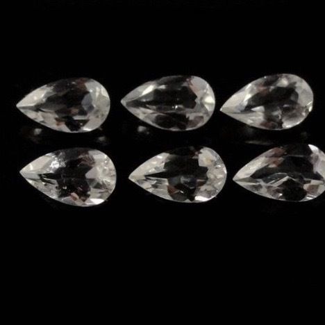 6x9mm Crystal Quartz Faceted Pear Loose Gemstones Grade: Aaa