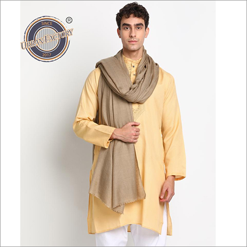 Pashmina Fine Wool Plain Lohi Shawl For Men