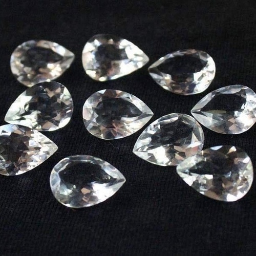 7x10mm Crystal Quartz Faceted Pear Loose Gemstones