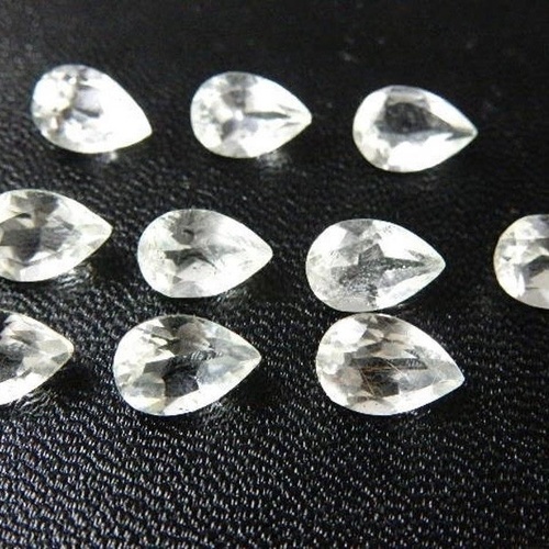 8x12mm Crystal Quartz Faceted Pear Loose Gemstones