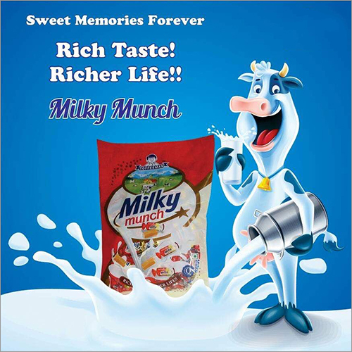 Milky Munch Toffee - Milk Ingredient | Eggless Toffee with Fresh Aroma & 09 Months Shelf Life, Ideal for Munching and Mind Diversion
