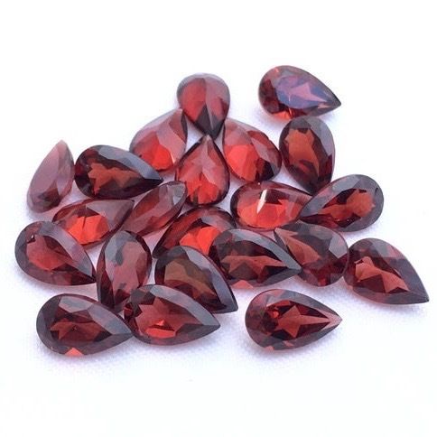 8x12mm Mozambique Red Garnet Faceted Pear Loose Gemstones