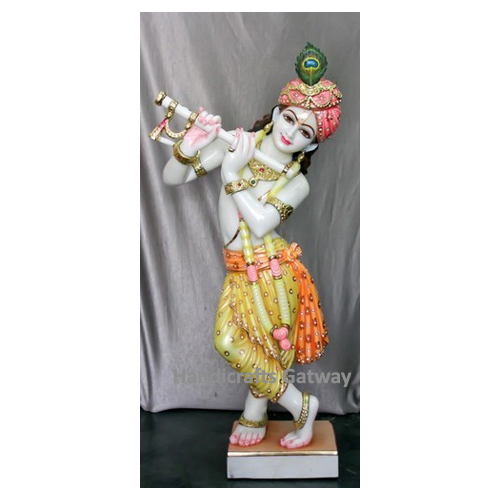 Handicrafts Gateway Pure Marble Krishna Sculpture