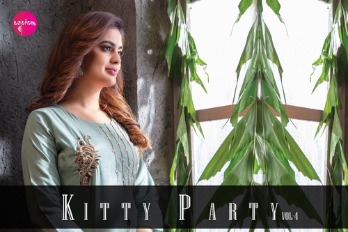 Dry Cleaning Kitty Party Vol 4 Muslin Chanderi Kurtis With Pant
