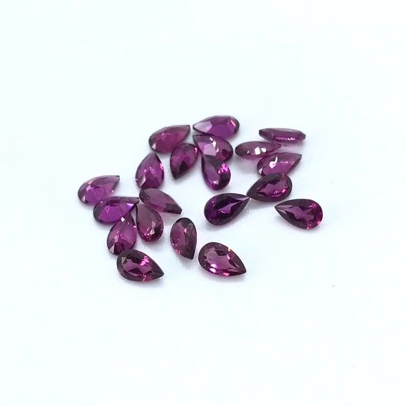 7x10mm Rhodolite Garnet Faceted Pear Loose Gemstones