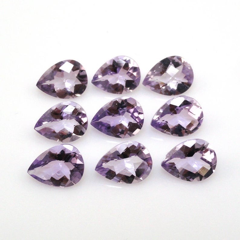 5x8mm Brazil Amethyst Faceted Pear Loose Gemstones