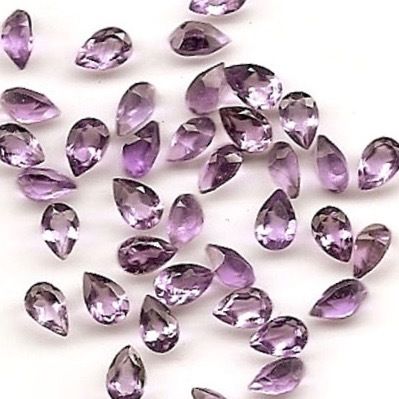 6x9mm Brazil Amethyst Faceted Pear Loose Gemstones