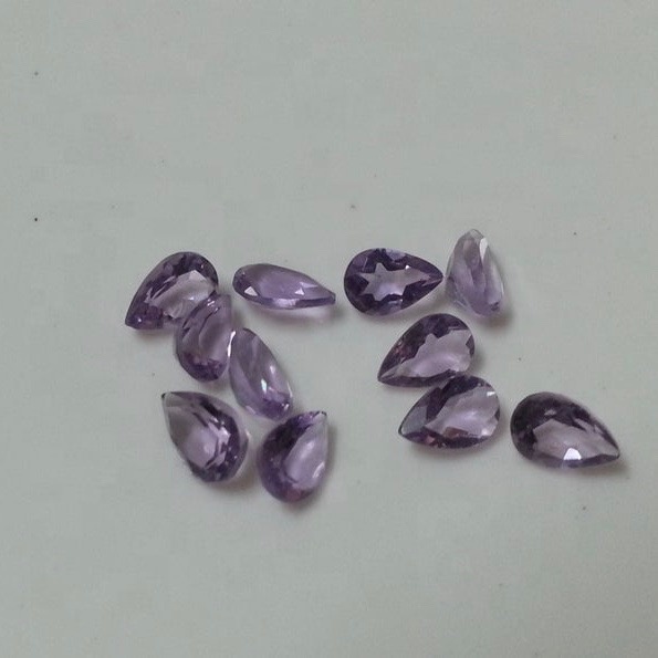 6x9mm Brazil Amethyst Faceted Pear Loose Gemstones