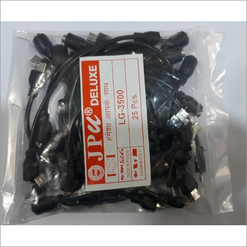 JPU Charging Connector - Plastic Body, 1m Length, Mini USB Power 5W, 1000 Mbps Speed | Black Color, Versatile Connectivity Solution