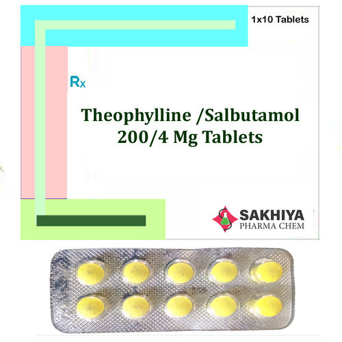  थियोफिलाइन 200Mg + Salbutamol 4Mg टैबलेट सामान्य दवाएं