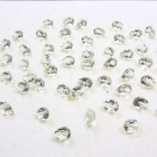 3x5mm Green Amethyst Faceted Pear Loose Gemstones