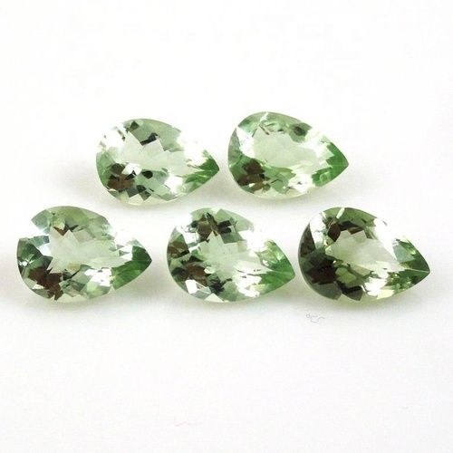 6x9mm Green Amethyst Faceted Pear Loose Gemstones