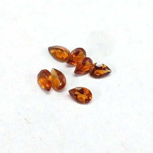 5x8mm Hessonite Garnet Faceted Pear Loose Gemstones