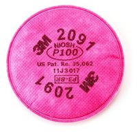 3m 2091 P100 Particulate Filter - Non-woven, 110mm Diameter , Exceptional 99.97% Efficiency For Oil And Non-oil Particulate Protection