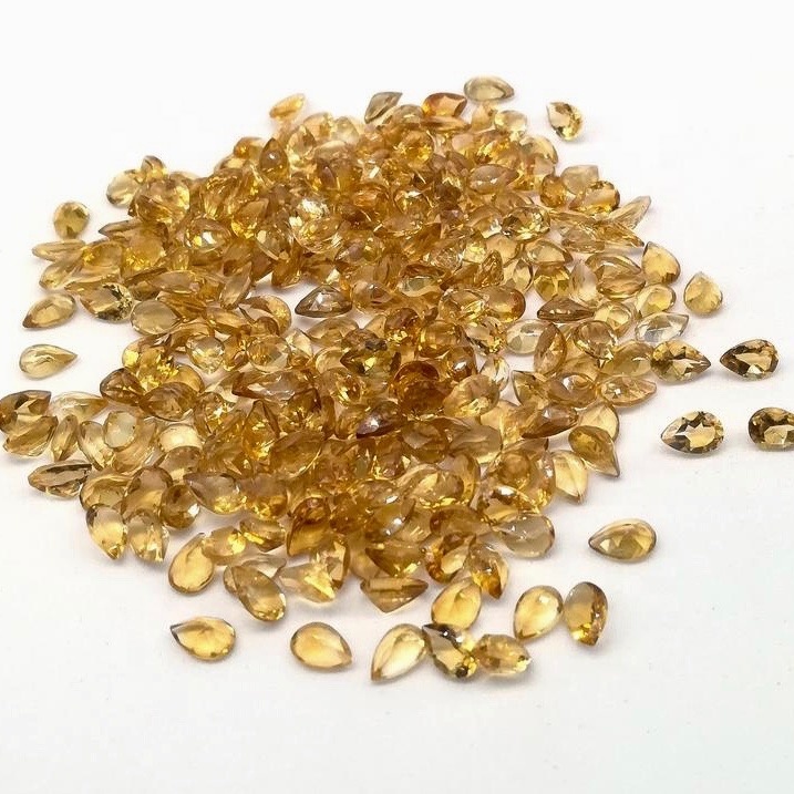 4x6mm Citrine Faceted Pear Loose Gemstones