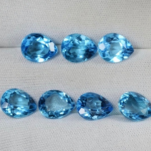 4x6mm Swiss Blue Topaz Faceted Pear Loose Gemstones