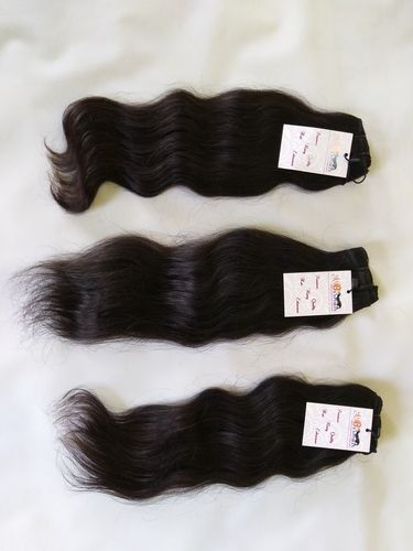 Natural Black Wholesale Silky Remy Curly/Wavy Indian Machine Double Weft Cambodian Virgin Human Hair