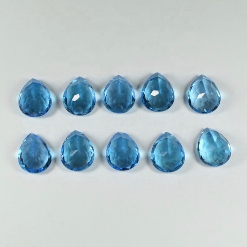 5x7mm Swiss Blue Topaz Faceted Pear Loose Gemstones