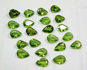 8x12mm Peridot Faceted Pear Loose Gemstones
