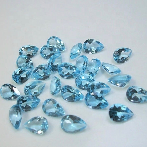 3x5mm Sky Blue Topaz Faceted Pear Loose Gemstones