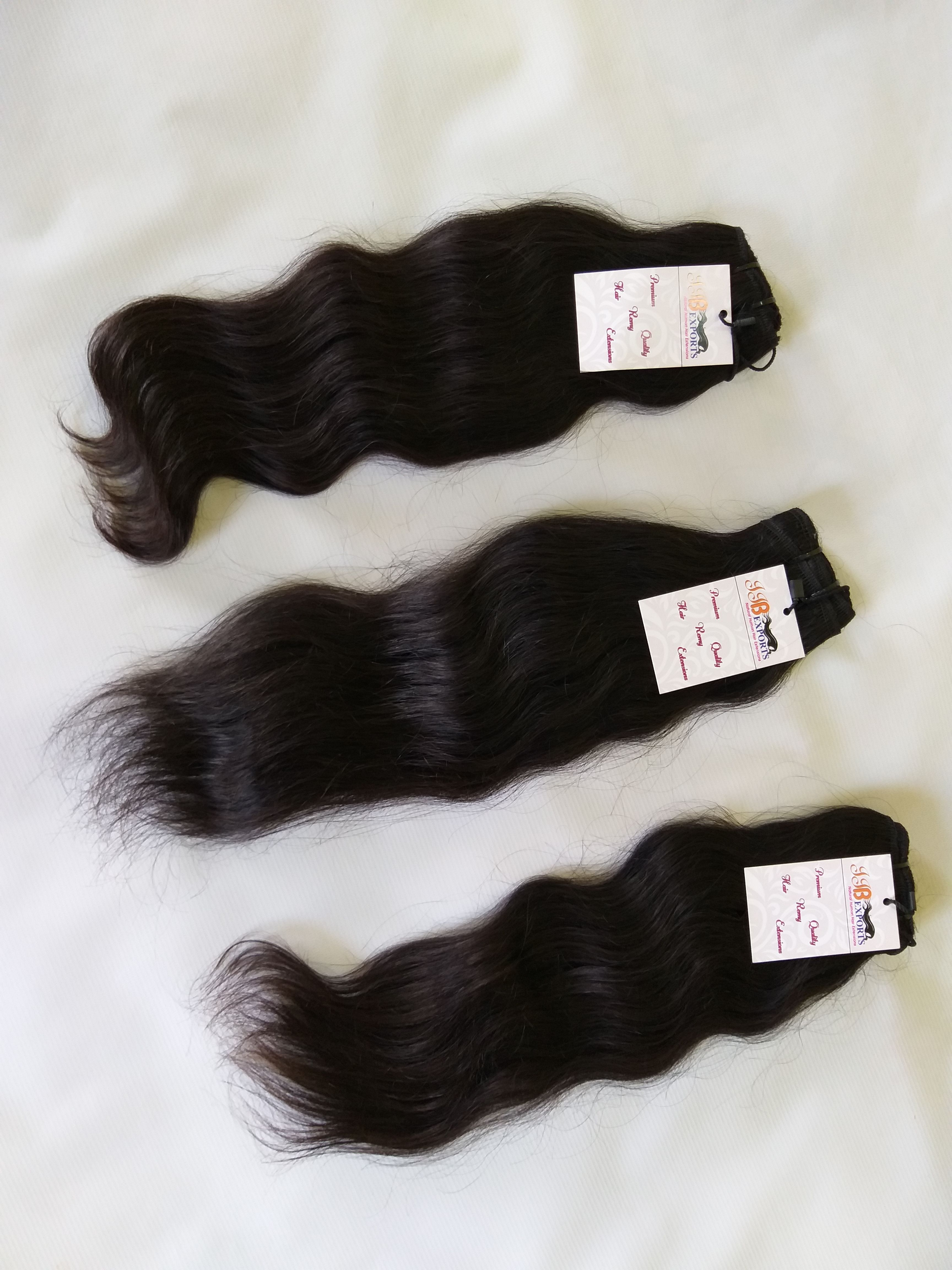 Natural Black Wavy Straight Curly Double Machine Weft Single Donor Indian Temple Hair Extensions