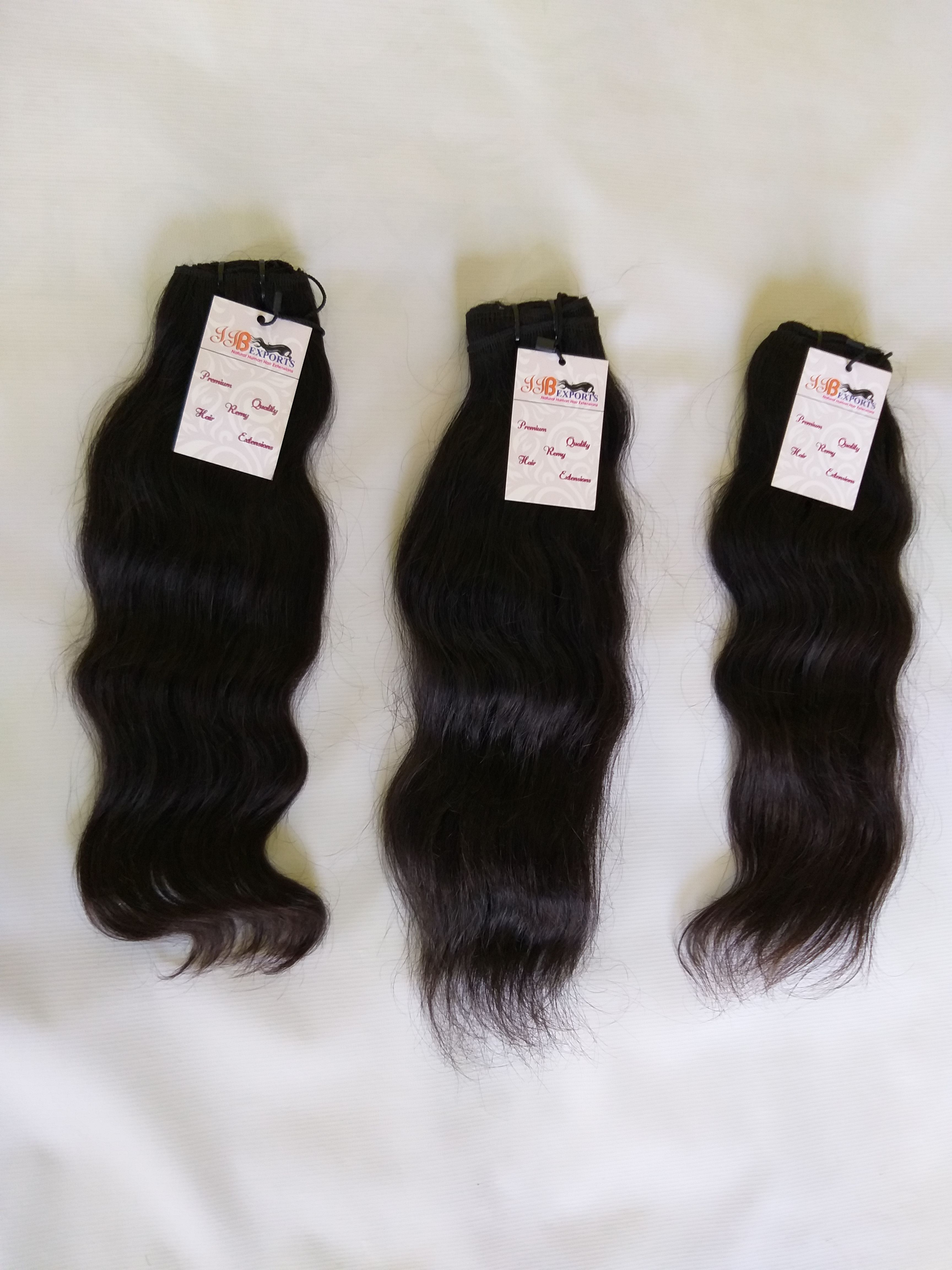 Natural Black Wavy Straight Curly Double Machine Weft Single Donor Indian Temple Hair Extensions