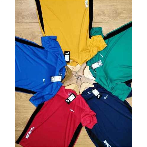 Half Sleeve Sports T Shirt - Cotton Blend, Available Sizes: L, M, XL, XXL | Color Options: Red, Navy Blue, Royal Blue, Black, Sea Green