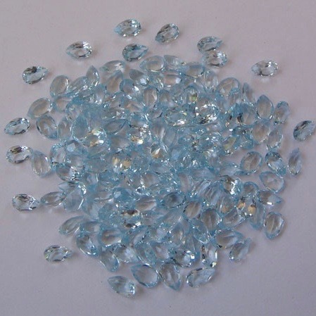 4x6mm Sky Blue Topaz Faceted Pear Loose Gemstones