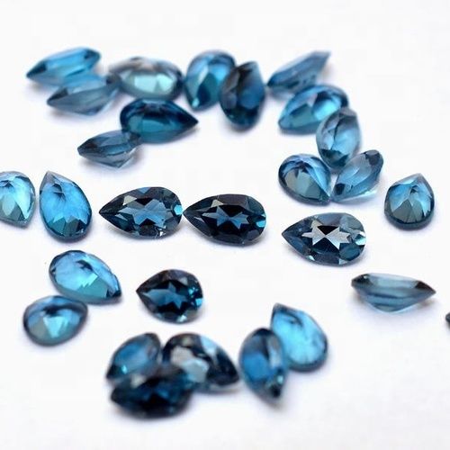 5x7mm London Blue Topaz Faceted Pear Loose Gemstones