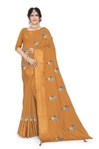Designer Embroidery Work Saree - Yellow Embroidered Fabric | Perfect for Various Occasions Unique Designer Style Warranty Included