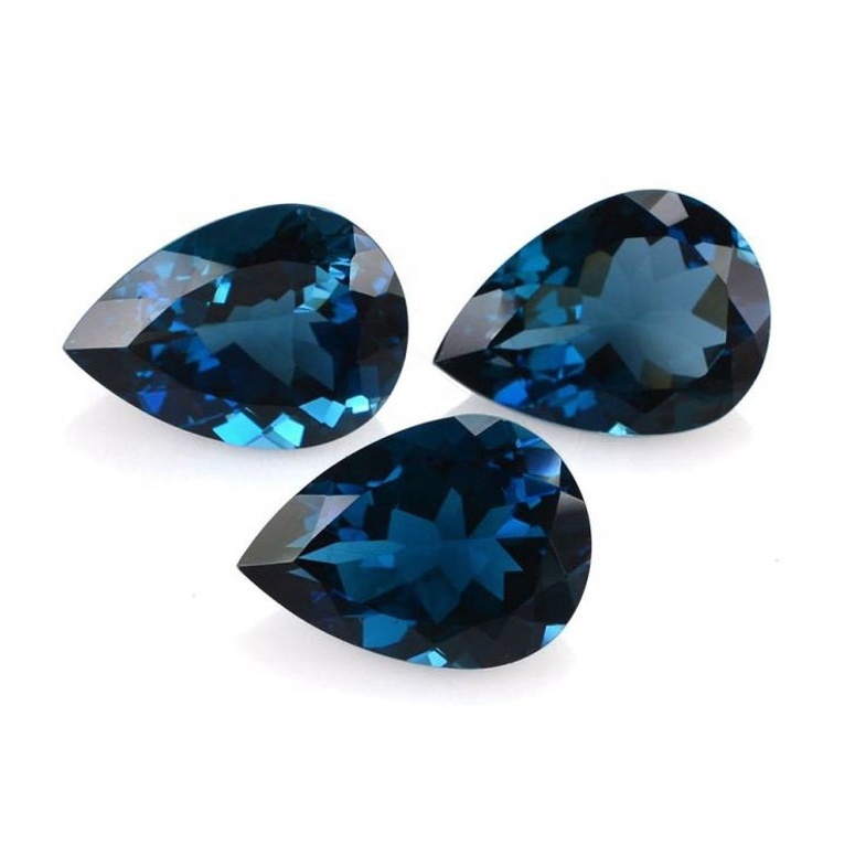 7x10mm London Blue Topaz Faceted Pear Loose Gemstones
