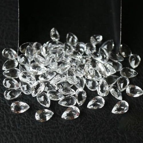3x5mm White Topaz Faceted Pear Loose Gemstones
